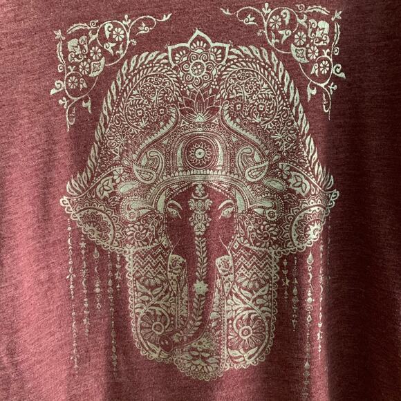 Lucky Brand Silver Foil Elephant Hamsa Graphic Tee - Picture 5 of 9